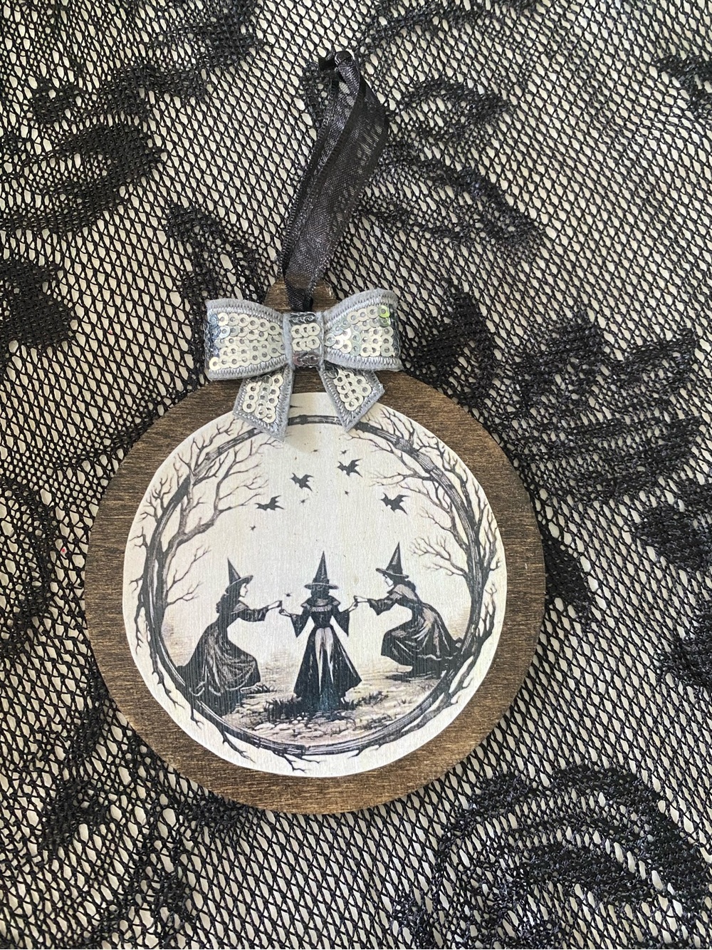 Halloween Witch Wooden Ornament